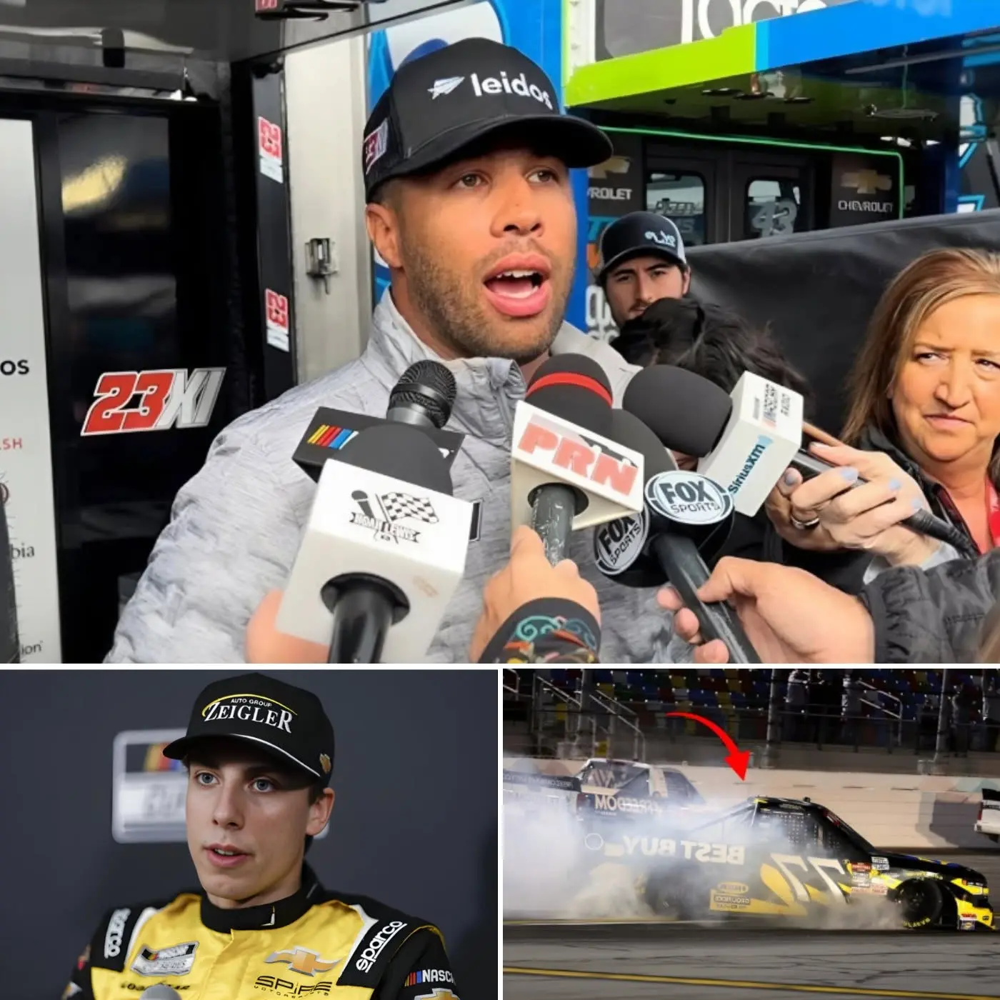 Cover Image for NASCAR should get him out of here…” Bubba Wallace angrily publicly criticized Carson Hocevar immediately after the race