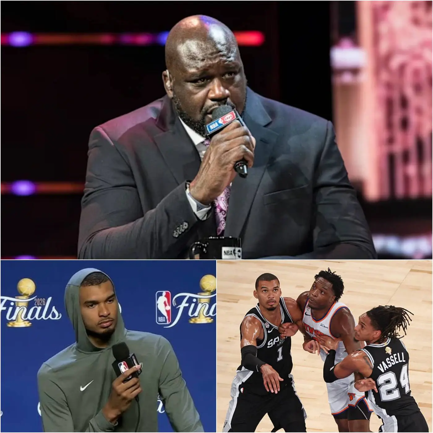 Cover Image for “IF NEW YORK KNICKS CAN’T BEAT THE SAN ANTONIO SPURS, IT WILL BE A SHOCK!” — NBA legend Shaquille O’Neal has turned up the heat ahead of the clash, saying the Knicks must deliver a near-perfect performance or risk serious criticism.