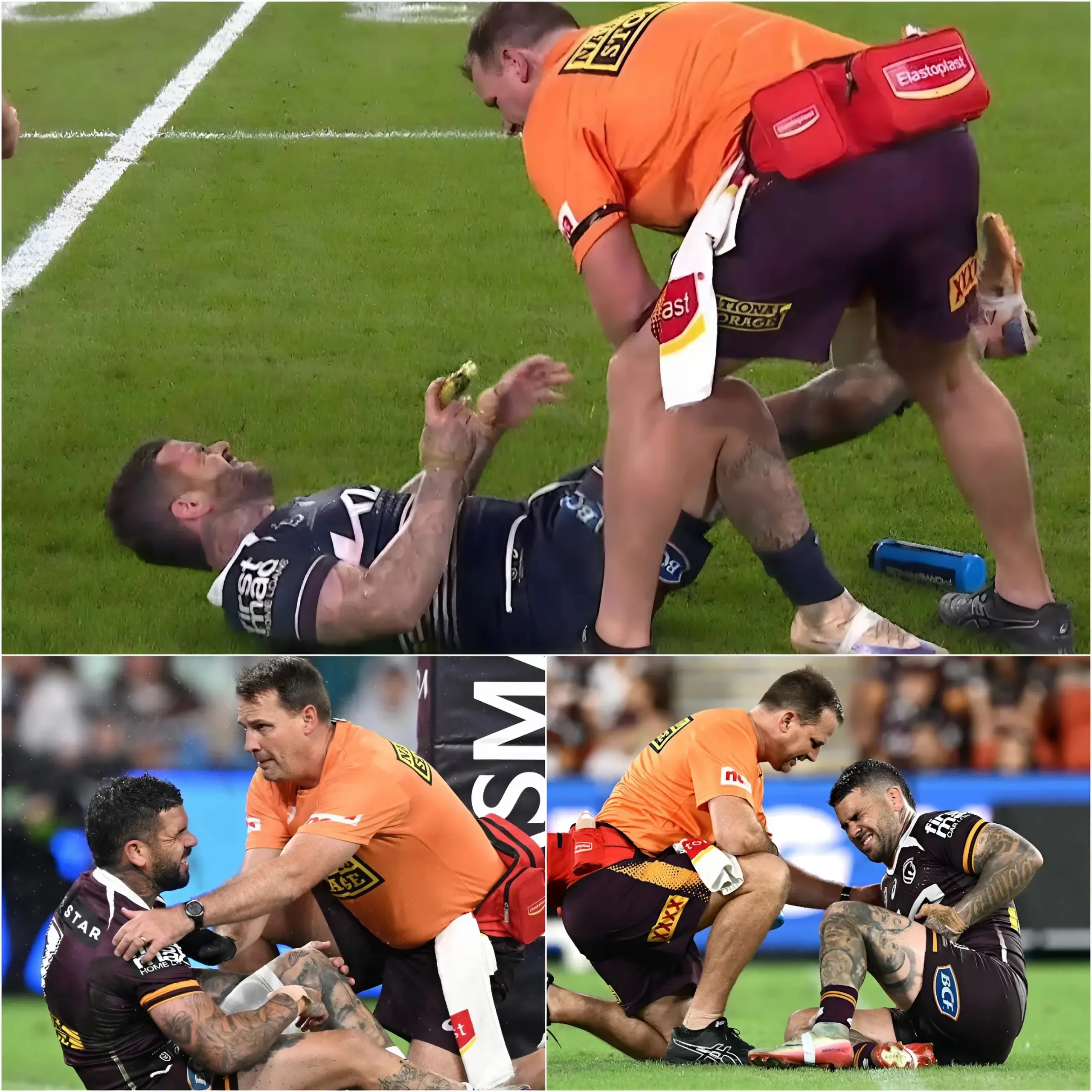 Cover Image for 😭😭 HEARTBREAKING NEWS: Adam Reynolds suffered a serious injury after the Broncos’ historic defeat to the Rabbitohs, leaving fans in tears.