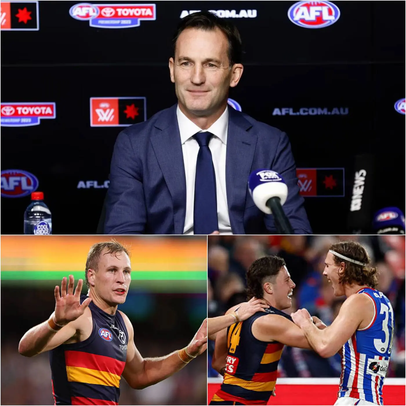 Cover Image for đ¨ THE HARSHEST PENALTY IN AFL HISTORY: After the Western Bulldogs vs Adelaide Crows match, AFL CEO Andrew Dillon reportedly handed down an unprecedented fine to Adelaide captain Jordan Dawson and Jake Soligo for alleged unsportsmanlike conduct