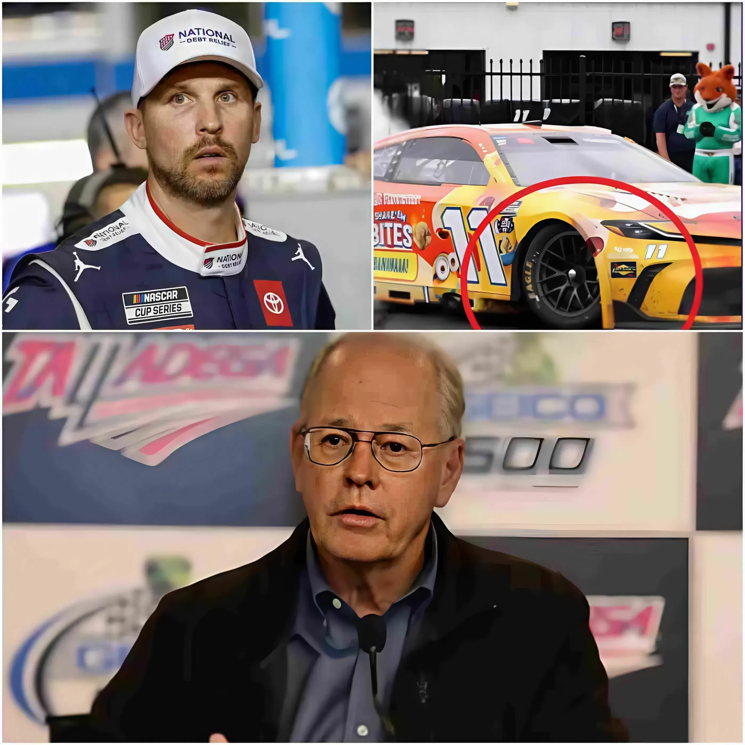 Cover Image for 🚨 NASCAR SHOCKWAVE: After hours of behind-the-scenes investigation, NASCAR officials reportedly discovered several irregularities on Denny Hamlin’s car, raising suspicions that an unauthorized device may have been used in a recent race.