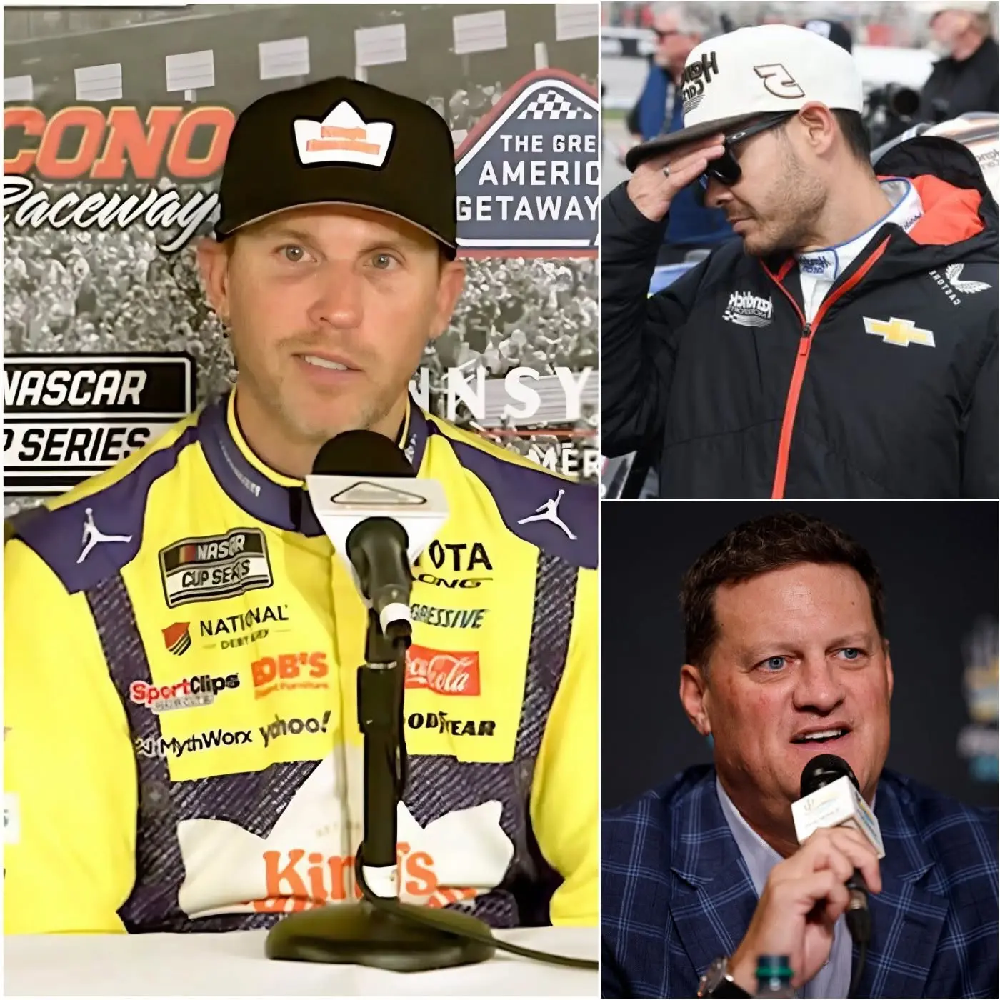 Cover Image for 🚨”I WANT JUSTICE” – Denny Hamlin has filed a lawsuit against NASCAR, accusing Kyle Larson of repeatedly defaming him by falsely claiming that he won races illegally and fraudulently.