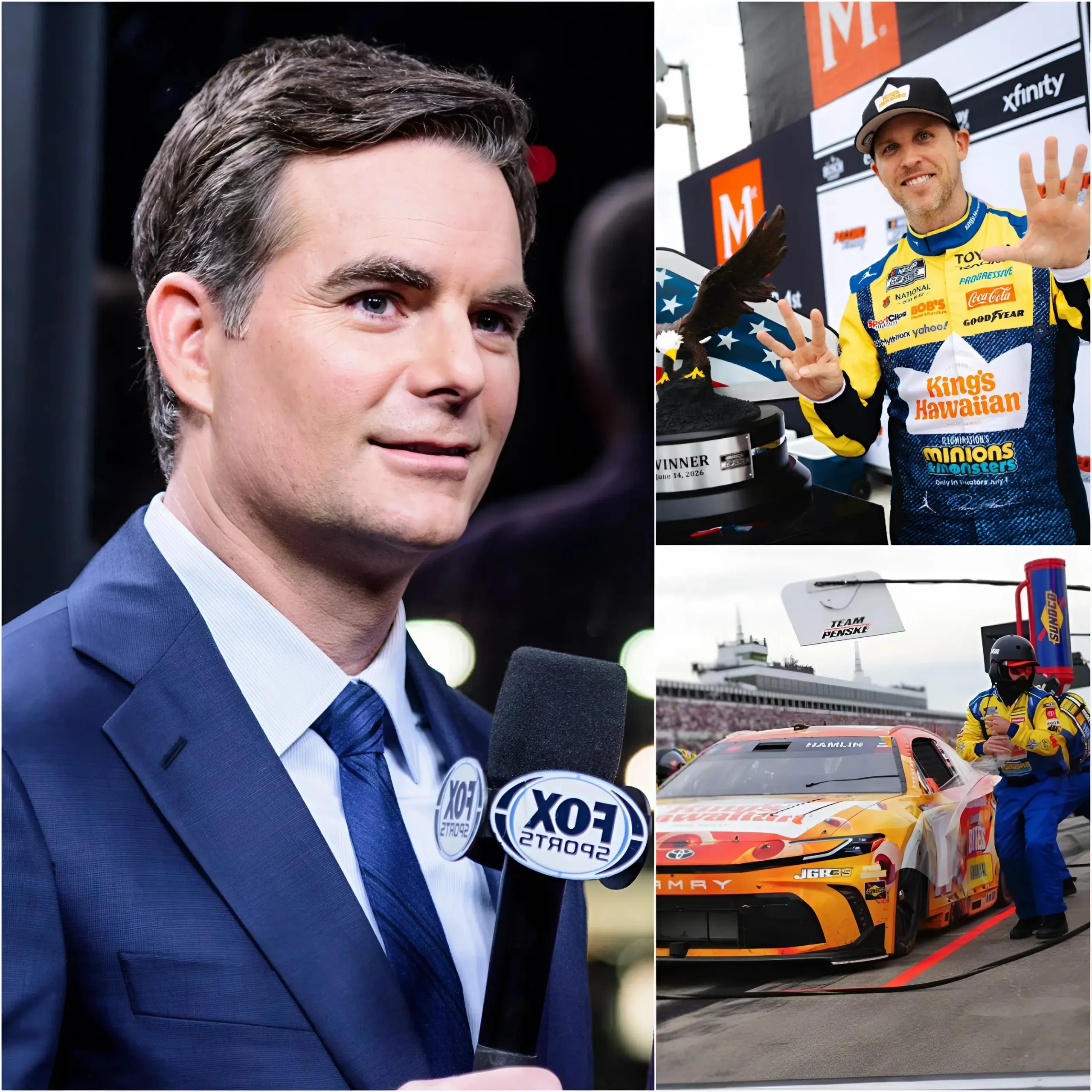 Cover Image for Jeff Gordon has unexpectedly leveled serious accusations against Denny Hamlin following the FireKeepers Casino 400 at Michigan.