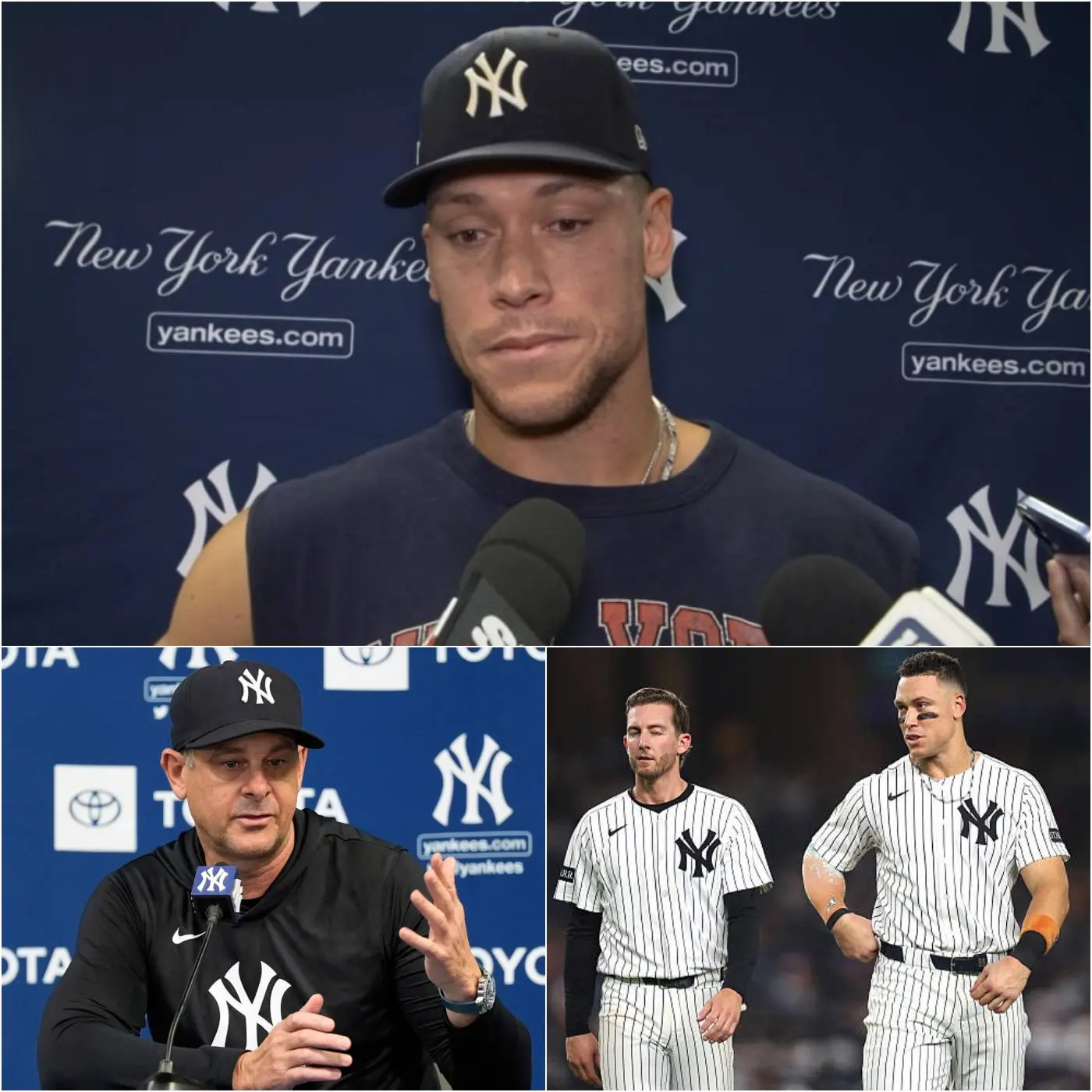 Cover Image for “WHY ARE YOU LOCKING ME IN THE DUGOUT?” — Aaron Judge exploded in a shocking post-game outburst after being left out of the Yankees batting order during the 12–2 win over the White Sox, immediately questioning the coaching staff’s decision in a moment that stunned the entire clubhouse.