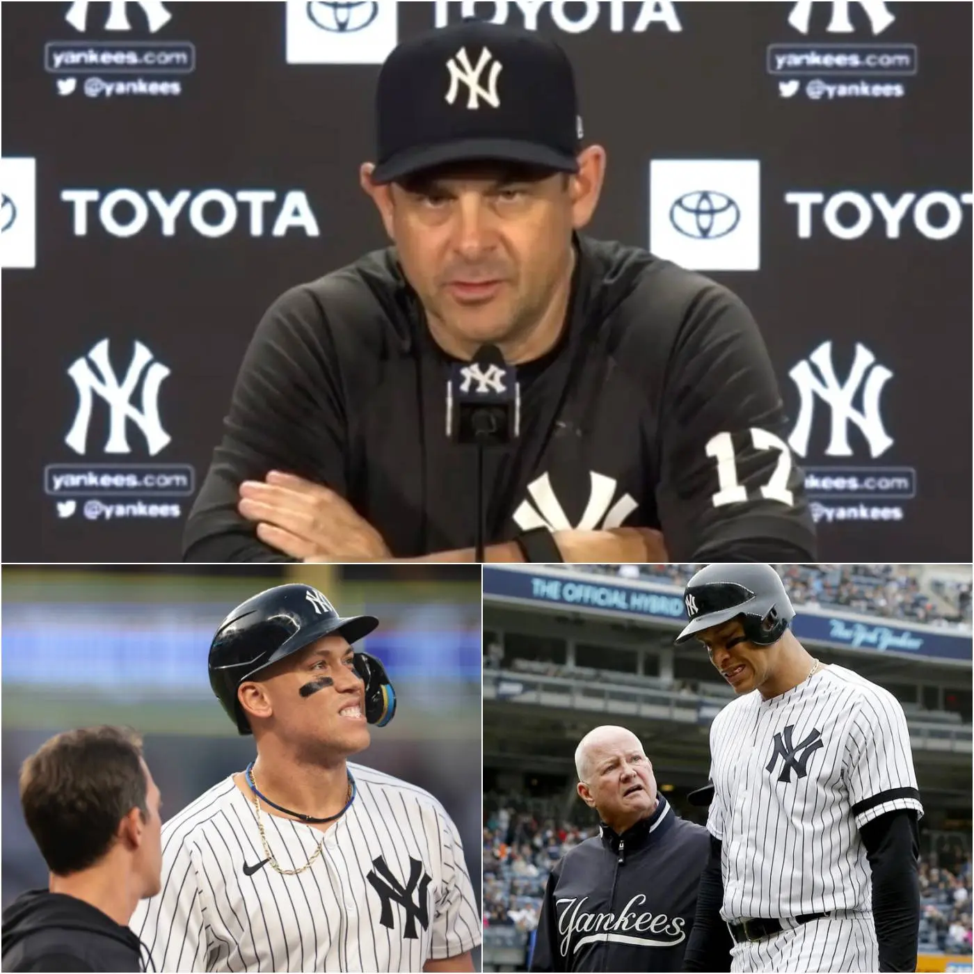 Cover Image for “HE WILL PLAY, NO DOUBT ABOUT IT!” Yankees manager Aaron Boone officially confirmed that Aaron Judge will be in the lineup for the upcoming clash against the Chicago White Sox, despite growing concerns over his recent physical condition.