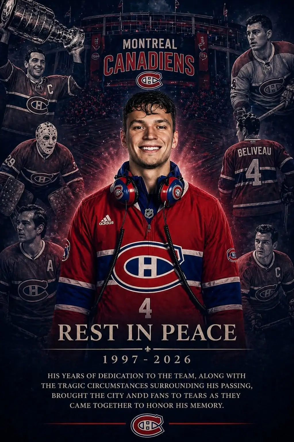 Cover Image for La communauté des Canadiens de Montréal pleure la perte tragique d’un jeune membre du personnel.