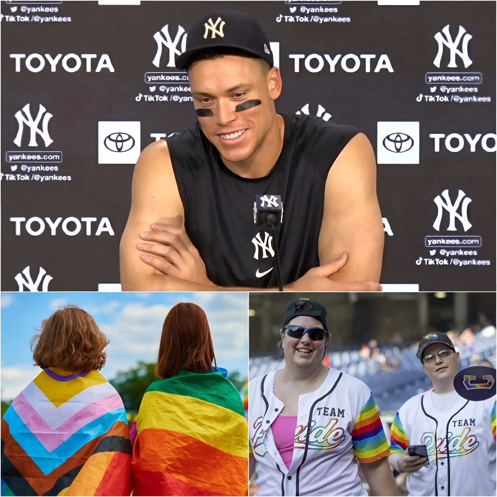 Cover Image for BREAKING NEWS: Aaron Judge has sent shockwaves through Major League Baseball after reportedly refusing to wear the LGBT rainbow armband for the remainder of the season.