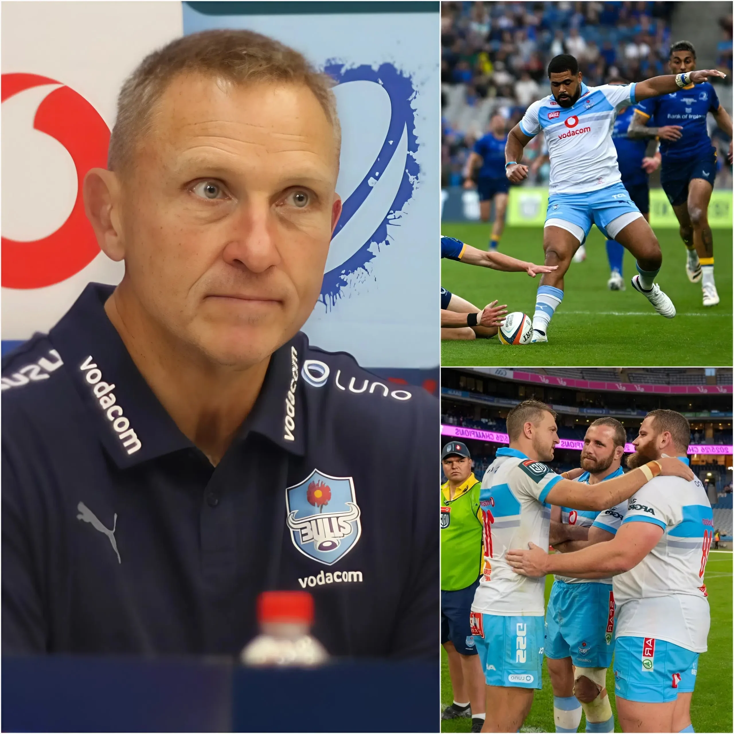 Cover Image for 🚨🚨 “GET OUT OF HERE RIGHT NOW! SINCE BECOMING A COACH, I HAVE NEVER SEEN A PLAYER AS TERRIBLE AS HIM!” The head coach of the Vodacom Bulls, Johan Ackermann, was reportedly left completely furious following the team’s humiliating 36–7 defeat to Leinster Rugby.