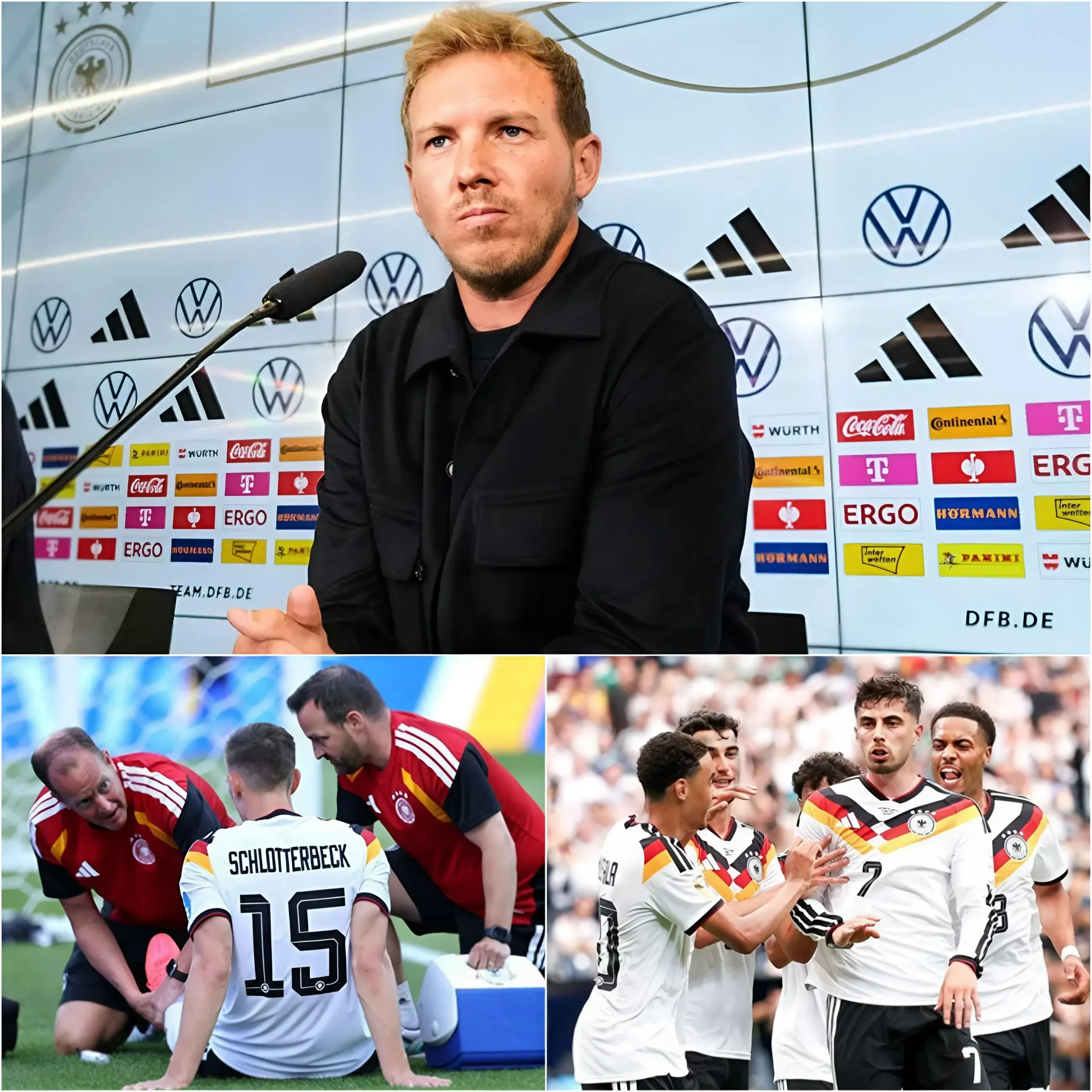 Cover Image for 🔴 SCHOCK-NACHRICHT: Der Bundestrainer Julian Nagelsmann hat alle überrascht, als er die drei Namen bekannt gab, die definitiv nicht am entscheidenden Spiel der 3. Runde gegen Ecuador teilnehmen werden.