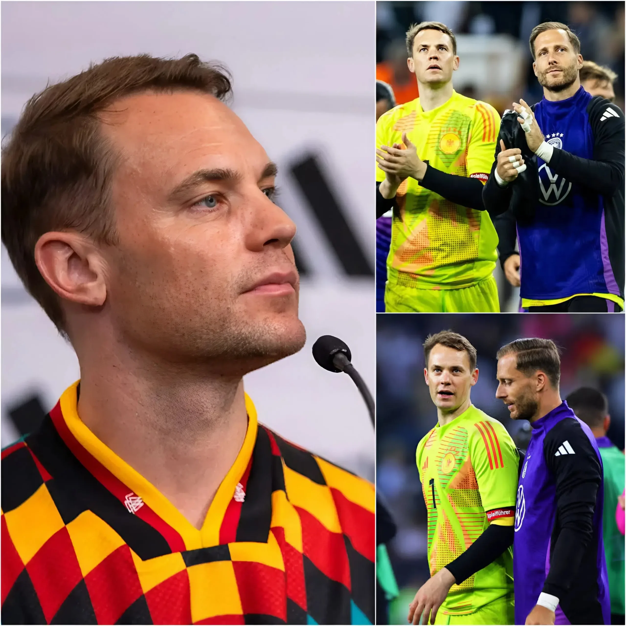 Cover Image for VOR WENIGEN MINUTEN: Manuel Neuer hat alle deutschen Fußballfans zutiefst bewegt, als er seine Gedanken zu seiner Rückkehr in die deutsche Nationalmannschaft teilte. Er sprach auch über sein Verhältnis zu Oliver Baumann – und ein klärendes Gespräch, das vor Beginn des Turniers stattfand.