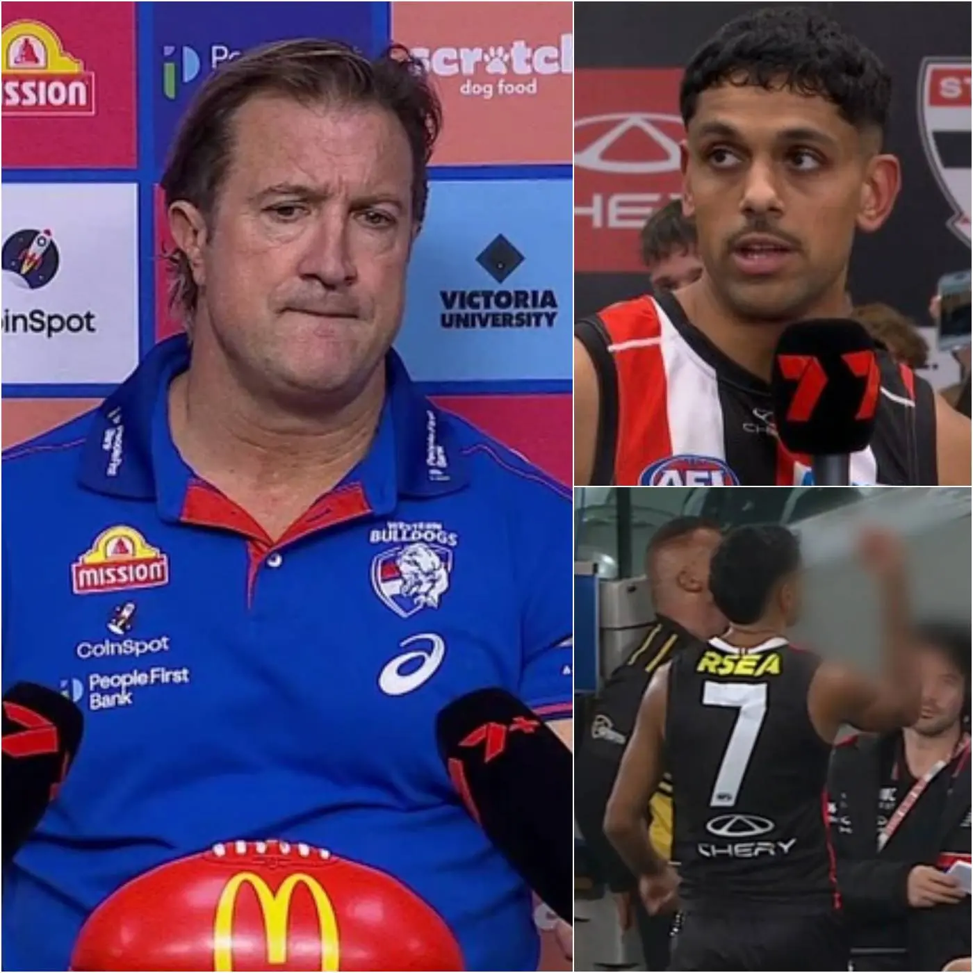 Cover Image for “IT WAS ALL BECAUSE OF HIM!” St Kilda star Nasiah Wanganeen-Milera reportedly explained his controversial reaction after the loss to the Western Bulldogs, claiming a Bulldogs player crossed the line with a personal insult directed at him and his family.