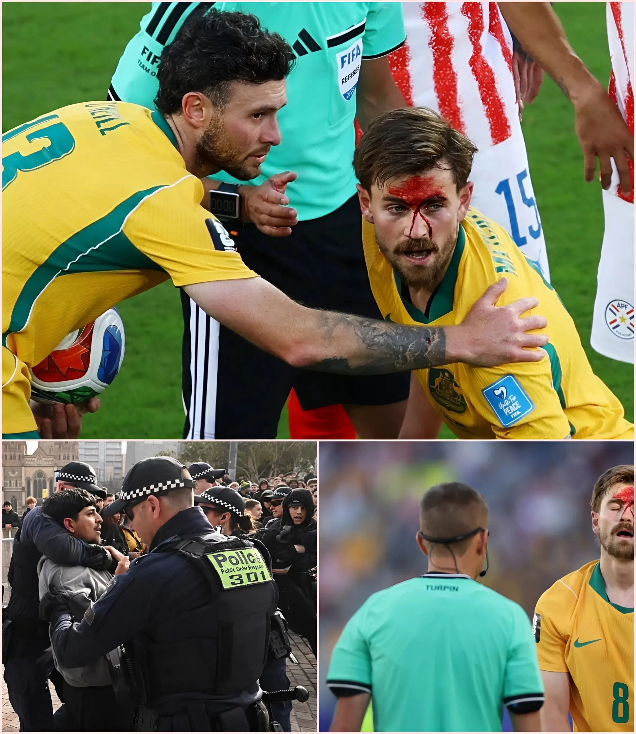 Cover Image for UPDATE ON Connor Metcalfe’S SITUATION 🚨 FEDERAL SQUARE ERUPTS AS POLICE INTERVENE IN AUSTRALIA VS PARAGUAY MATCH 0-0 AFTER FIRST HALF 😱⚽