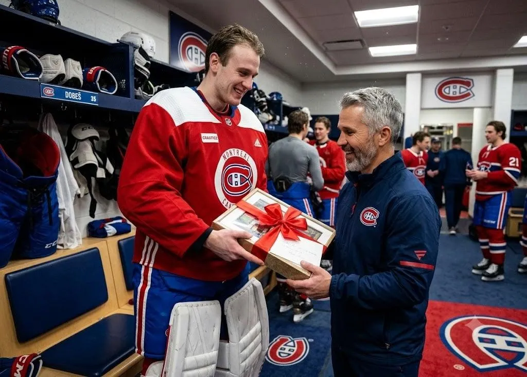 Cover Image for UN GESTE MAGNIFIQUE : Bien que l’anniversaire de Martin St. Louis soit passé depuis plusieurs jours, Jakub Dobeš a suscité l’admiration de millions de fans. En raison d’obligations familiales,