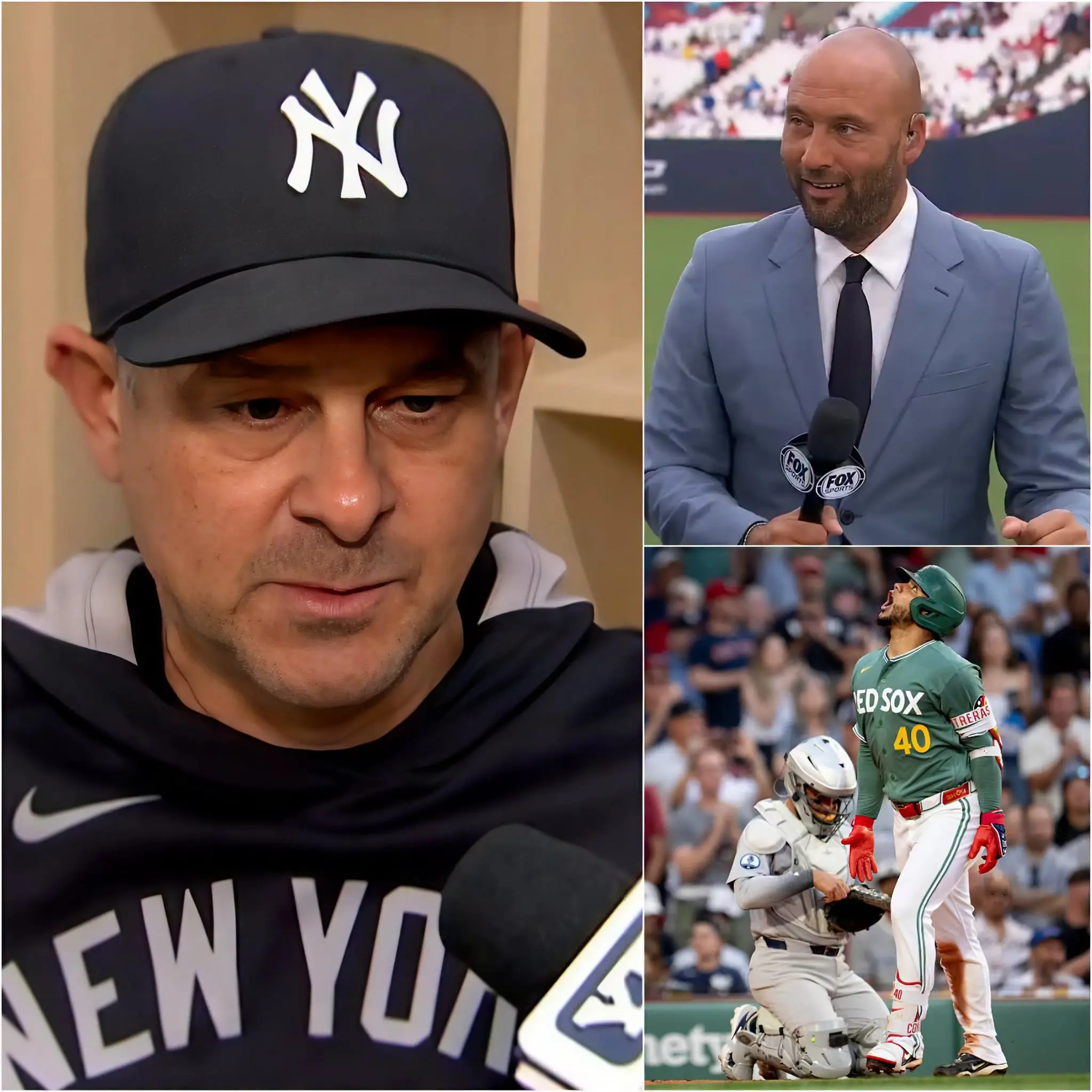 Cover Image for 🚨🔥 “HE’S THE WORST MANAGER I’VE EVER SEEN!” Following the New York Yankees’ crushing 1–6 loss to the Boston Red Sox, Yankees legend Derek Jeter reportedly launched a brutal attack on Aaron Boone