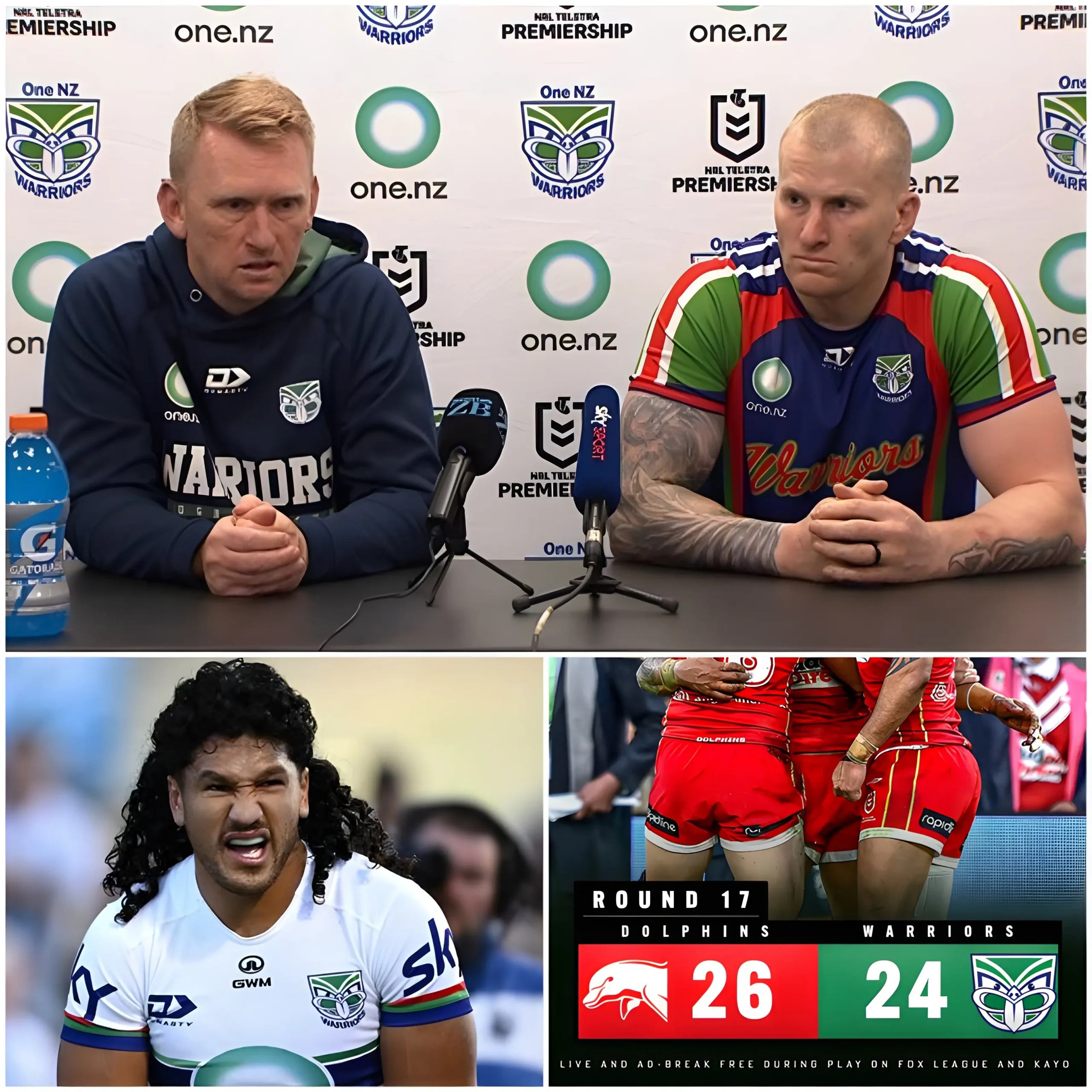 Cover Image for 🚨 “If you’re not a true fan, please walk away.” New Zealand Warriors head coach Andrew Webster has broken his silence after the heartbreaking 26–24 defeat to the Dolphins, delivering an emotional message to supporters while fiercely defending winger Dallin Watene-Zelezniak.