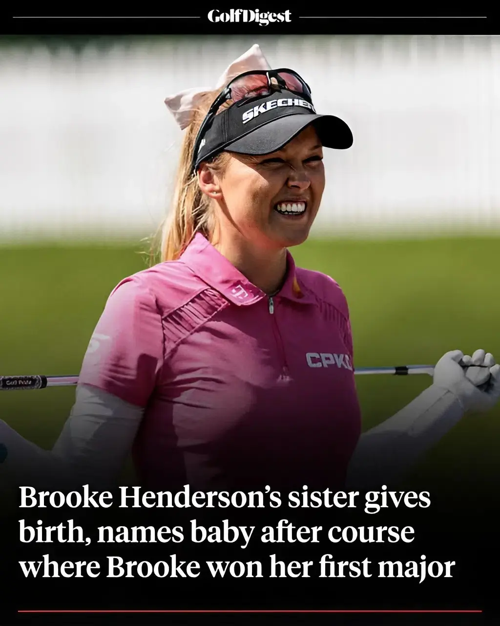 Cover Image for Baby Sahalee came into the world a few hours before Aunt Brooke shot 69 in the first round of the KPMG Women’s PGA Championship at Hazeltine. 👶he golf world divided.