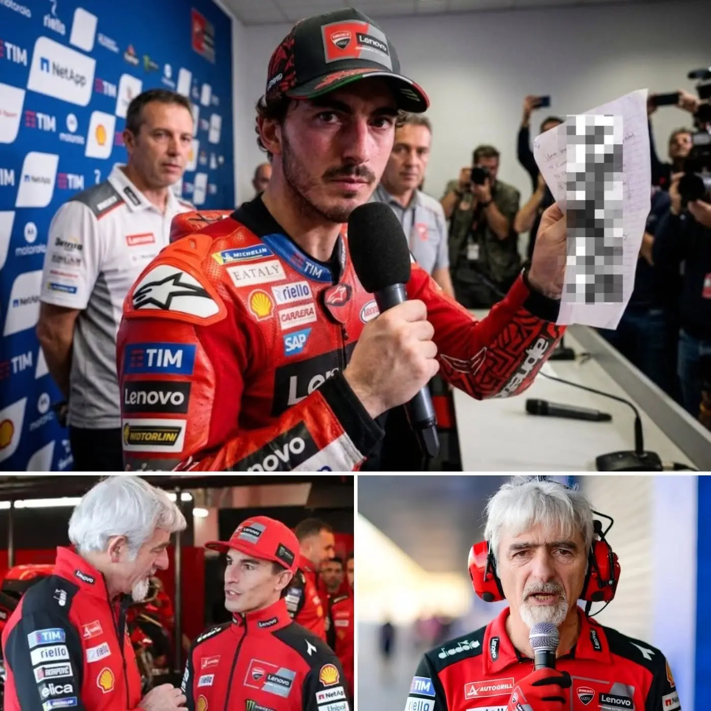 Cover Image for 10 MINUTES AGO 🚨 “HE COMPLAINED EVERY TIME…” — Francesco Bagnaia accused Marc Márquez of deliberately downplaying his performances before the Dutch Grand Prix in order to manipulate expectations, while also revealing explosive evidence suggesting that Ducati favored Marc in the championship fight