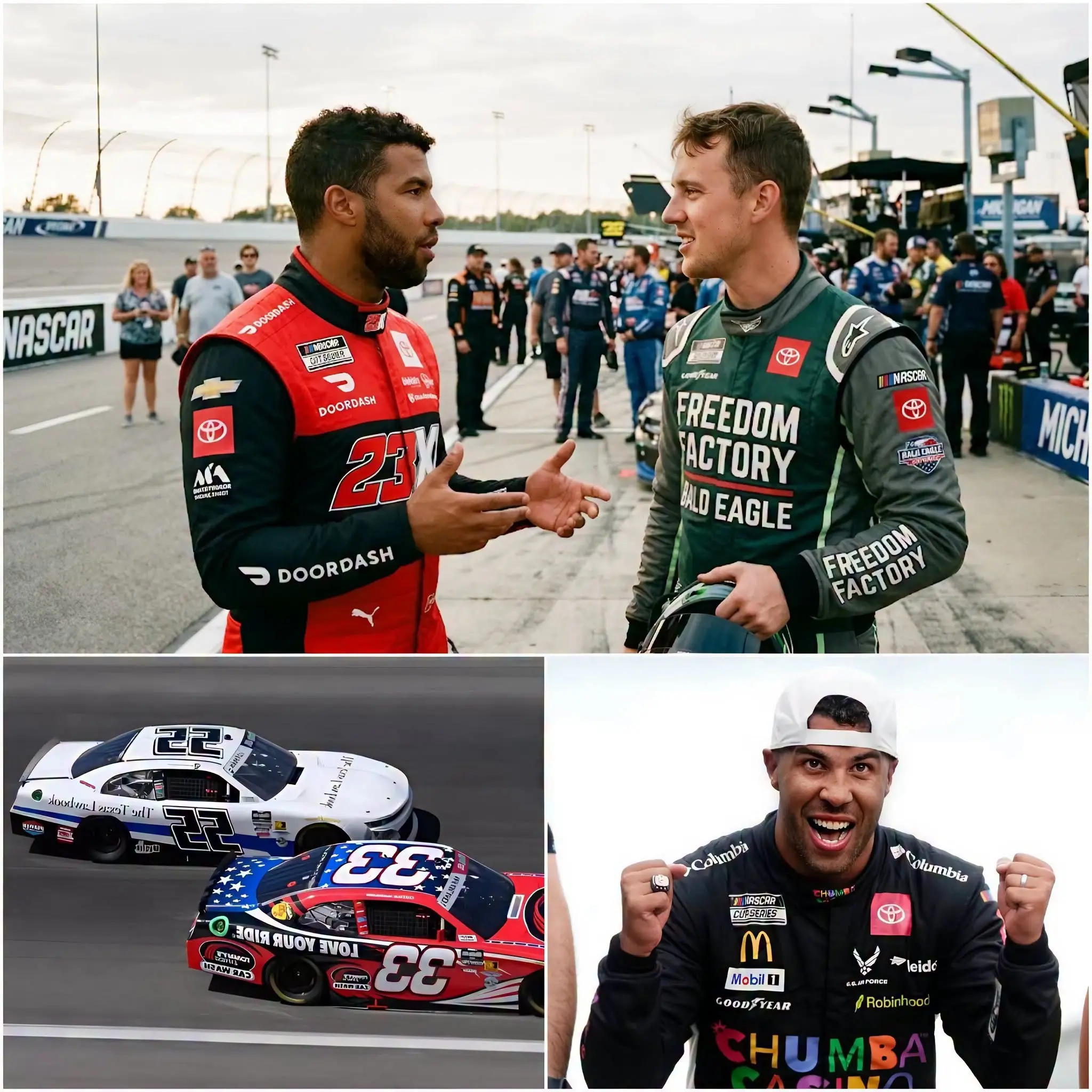 Cover Image for NASCAR DRAMA😳🚨 “‘A clown on the internet is making NASCAR a joke…’ — Bubba Wallace when publicly criticizing Cleetus McFarland; but McFarland’s surprising Top 16 finish at Michigan and his uncompromising response after the race are what really divided fans. 👇