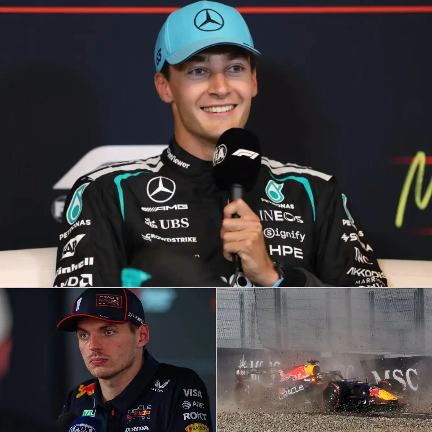 Cover Image for “I HAVE TO THANK MAX VERSTAPPEN… NOT EVERYONE IS WILLING TO CRASH TO CREATE A POLE FOR MERCEDES.” — Russell unleashed a scathing sarcastic remark aimed directly at Max Verstappen after the chaotic yellow flag drama at the 2026 Austrian GP.
