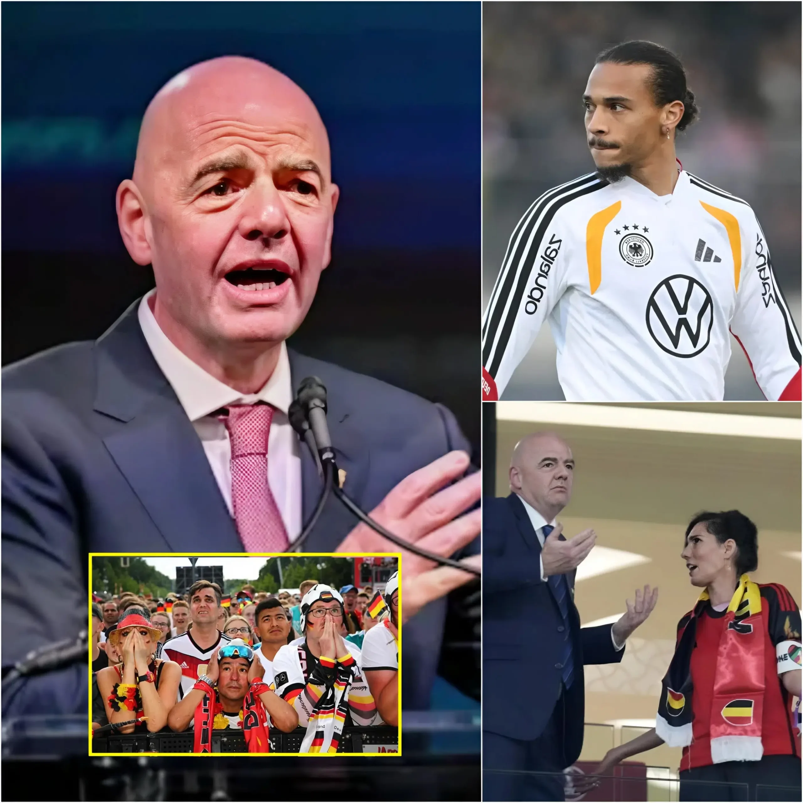 Cover Image for SCHOCK-NACHRICHT 💥🚨: Empörung über Diskriminierung. Der FIFA-Präsident soll vorgeschlagen haben, etwa der Hälfte der deutschen Fans den Zutritt zum Stadion in Boston für das heutige Spiel gegen Paraguay zu verweigern