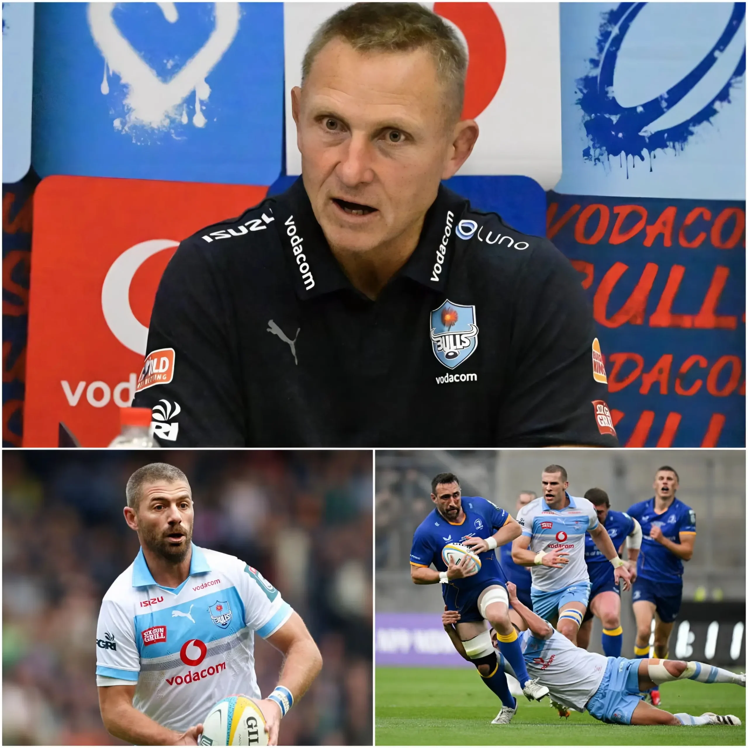 Cover Image for 🔴 “IT’S TIME FOR CHANGE!” 🔴 Johan Ackermann has surprised fans of Vodacom Bulls by announcing a major squad overhaul immediately after the match against Leinster Rugby.