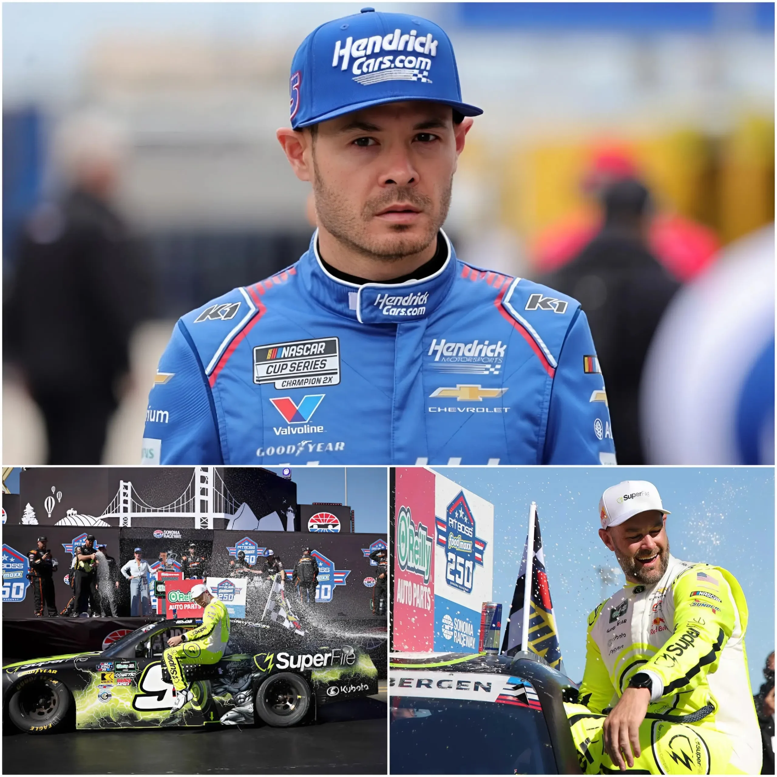 Cover Image for 🛑”HE DOESN’T DESERVE THAT POSITION” Kyle Larson publicly expressed his outrage, bluntly criticizing Shane van Gisbergen’s media handling at the Sonoma race. He argued that, given his track record and extensive experience, finishing in 4th place was unfair and blatantly biased. He also specifically called for NASCAR to conduct an immediate investigation…