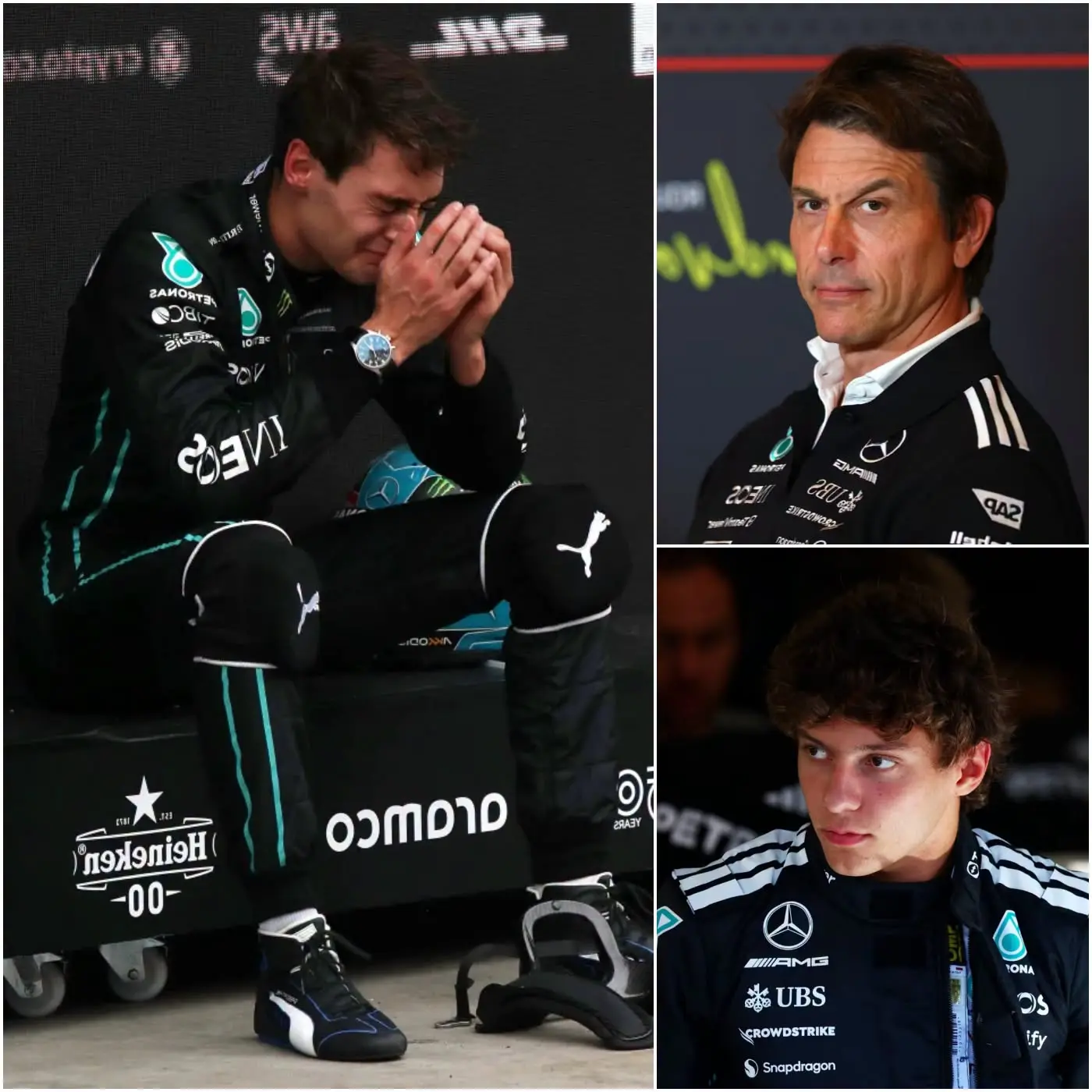 Cover Image for “Everyone celebrates when Kimi wins, but when I secure a championship, things don’t seem to happen that way…” George Russell abruptly criticizes Mercedes, suggesting Toto Wolff’s favoritism has gone too far.