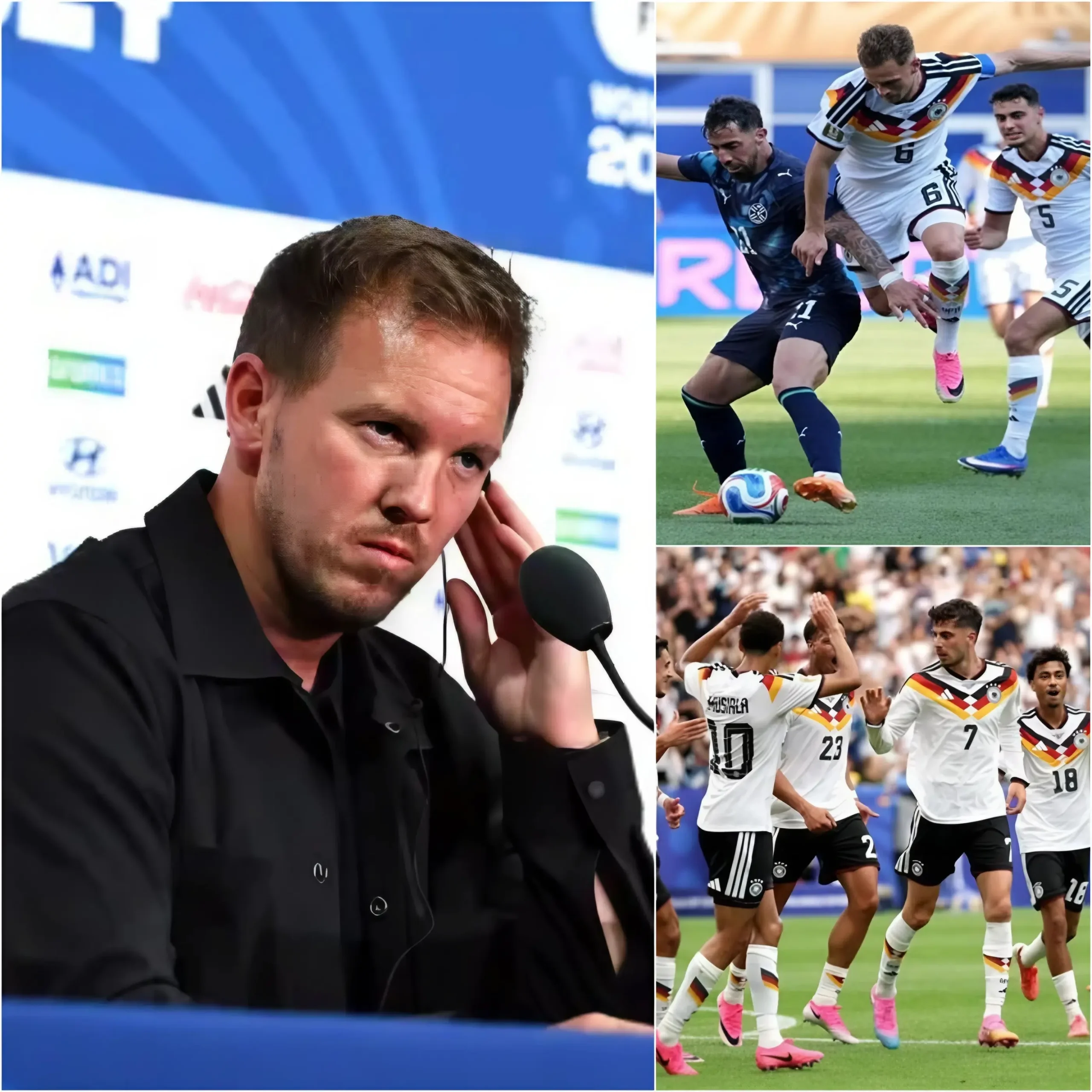 Cover Image for 🚨 NOCH IN DER PRESSEKONFERENZ HEUTE NACHMITTAG: Julian Nagelsmann streicht offiziell 3 Schlüsselspieler nach der bitteren Niederlage gegen Paraguay… Nur wenige Stunden nachdem die deutsche Nationalmannschaft mit einer 3:4-Niederlage im Elfmeterschießen gegen Paraguay die größte Enttäuschung ihrer Geschichte erlebte,