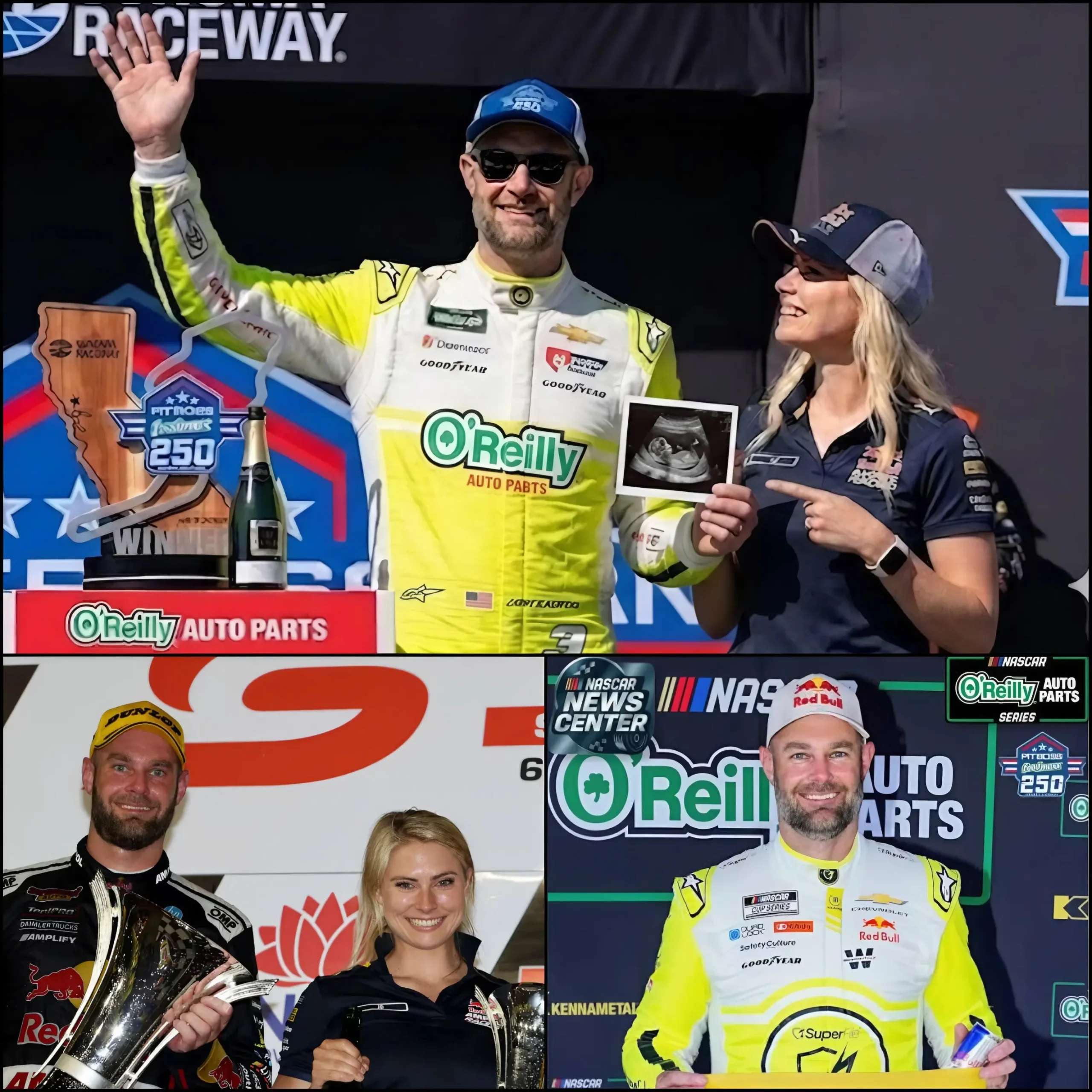 Cover Image for 💖👶 “The two greatest joys of my life came at once…” — Shane van Gisbergen emotionally shared at the Toyota/Save Mart 350 race at Sonoma Raceway.