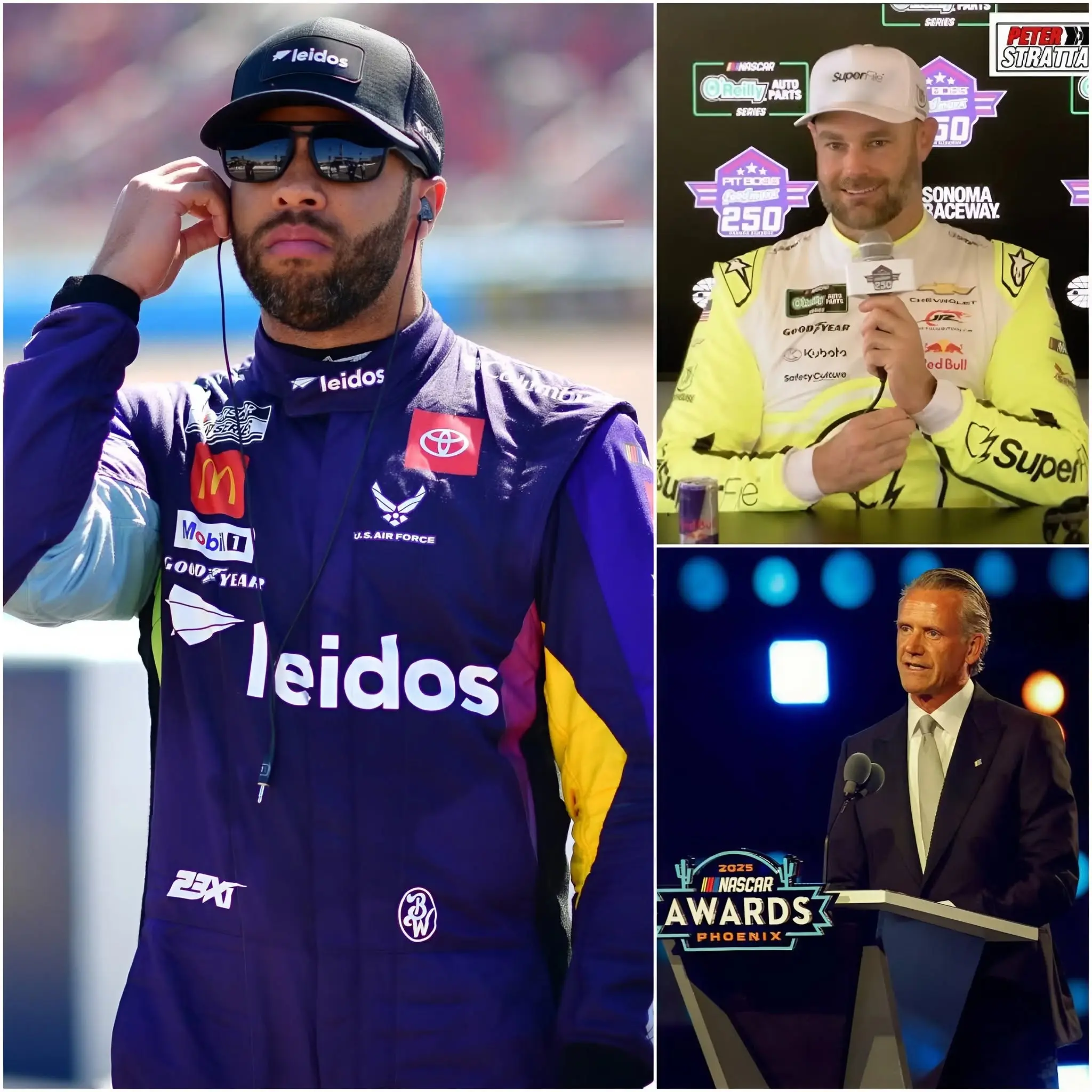 Cover Image for 🚨10 MINUTES AGO!! Bubba Wallace CONFIRMED AND MET EVERYONE after claiming NASCAR covered up Shane van Gisbergen’s illegal victory at the Toyota/Save Mart 350 at Sonoma Raceway