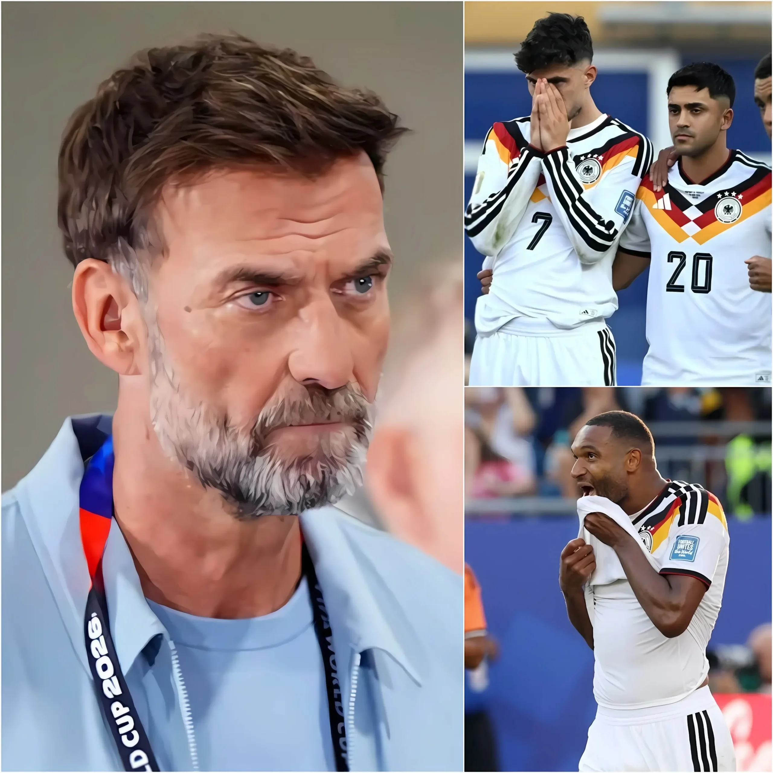 Cover Image for 🚨🚨 Direkt nach seinem Amtsantritt als Trainer der deutschen Nationalmannschaft hat Jürgen Klopp die gesamte Kabine in Angst und Schrecken versetzt. Er stellte drei knallharte Bedingungen für jeden, der in den kommenden Turnieren für die Nationalmannschaft auflaufen will, und betonte: „Ich bin nicht hier, um zu spielen, ich bin hier, um Titel zu gewinnen.
