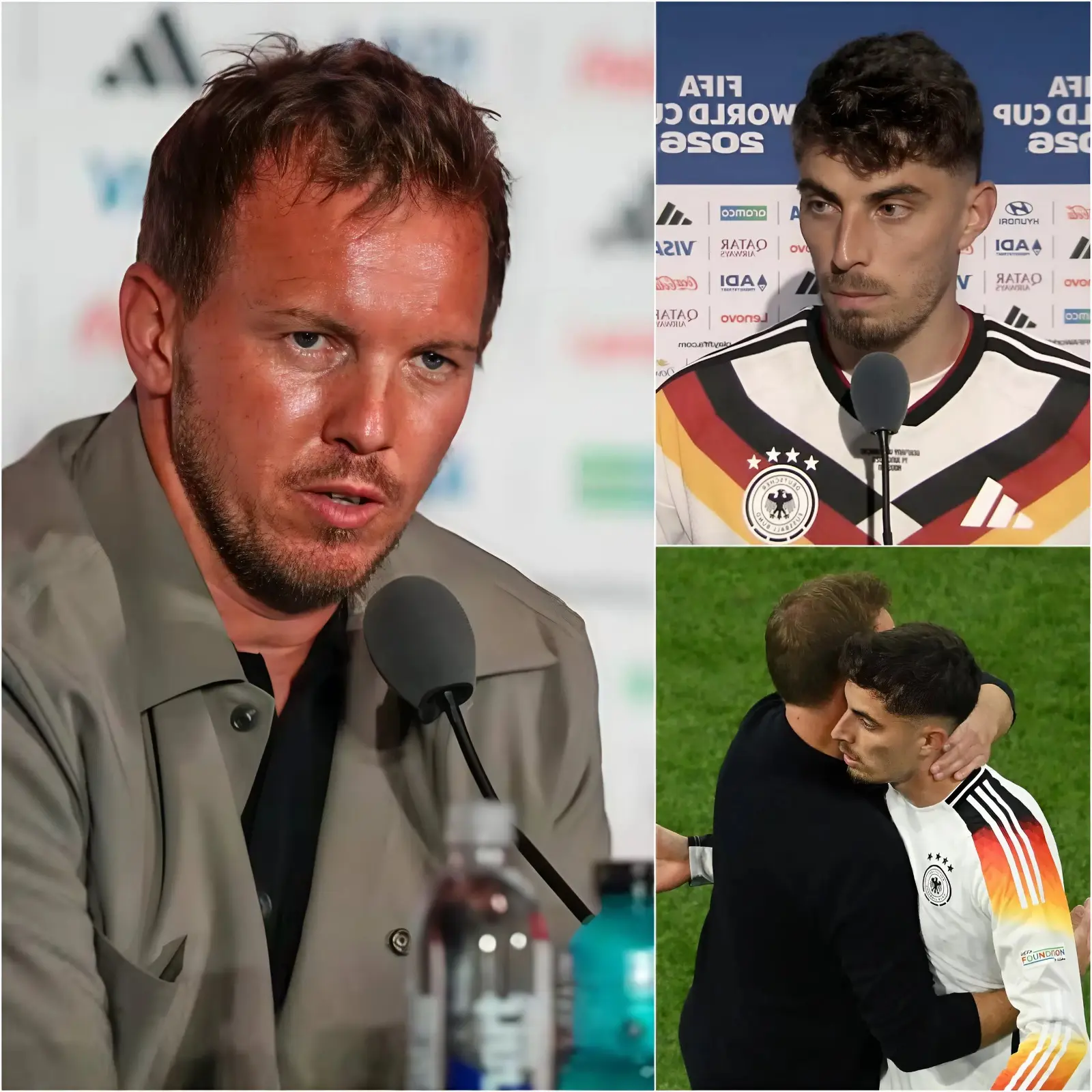 Cover Image for WIRKLICH BEWEGEND: Die gesamte Mannschaft kritisierte Trainer Julian Nagelsmann und schob ihm allein die Schuld zu, aber nur Kai Havertz, ein wunderbarer Schüler, stellte sich schützend vor ihn und schickte Julian Nagelsmann eine zutiefst bewegende Botschaft, begleitet von einem besonderen Geschenk für ihn, was Julian Nagelsmann selbst bestätigte…