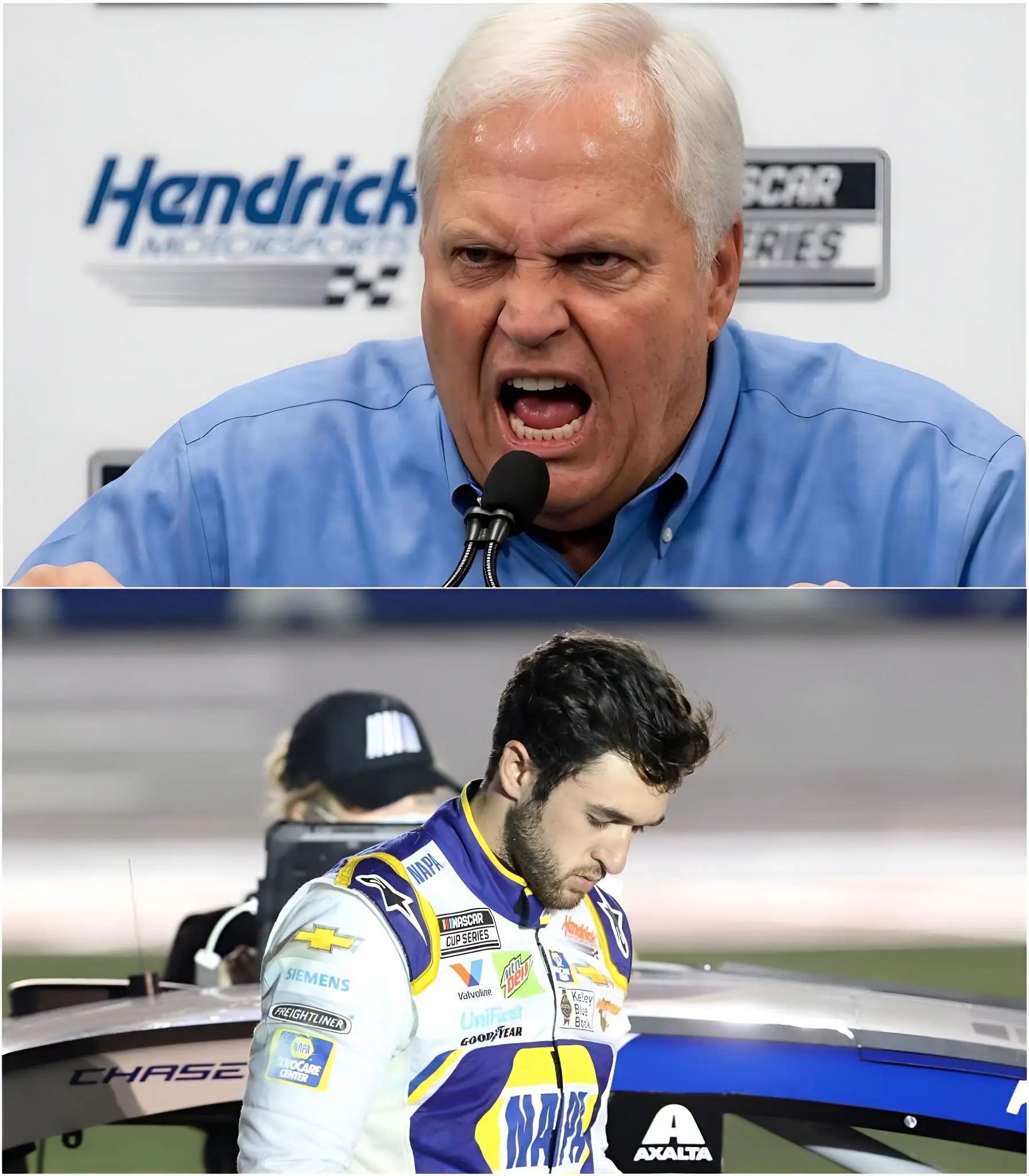 Cover Image for 30 MINUTES AGO 🏁🚨Hendrick Motorsports owner Rick Hendrick broke his silence with a fiery statement defending driver Chase Elliott
