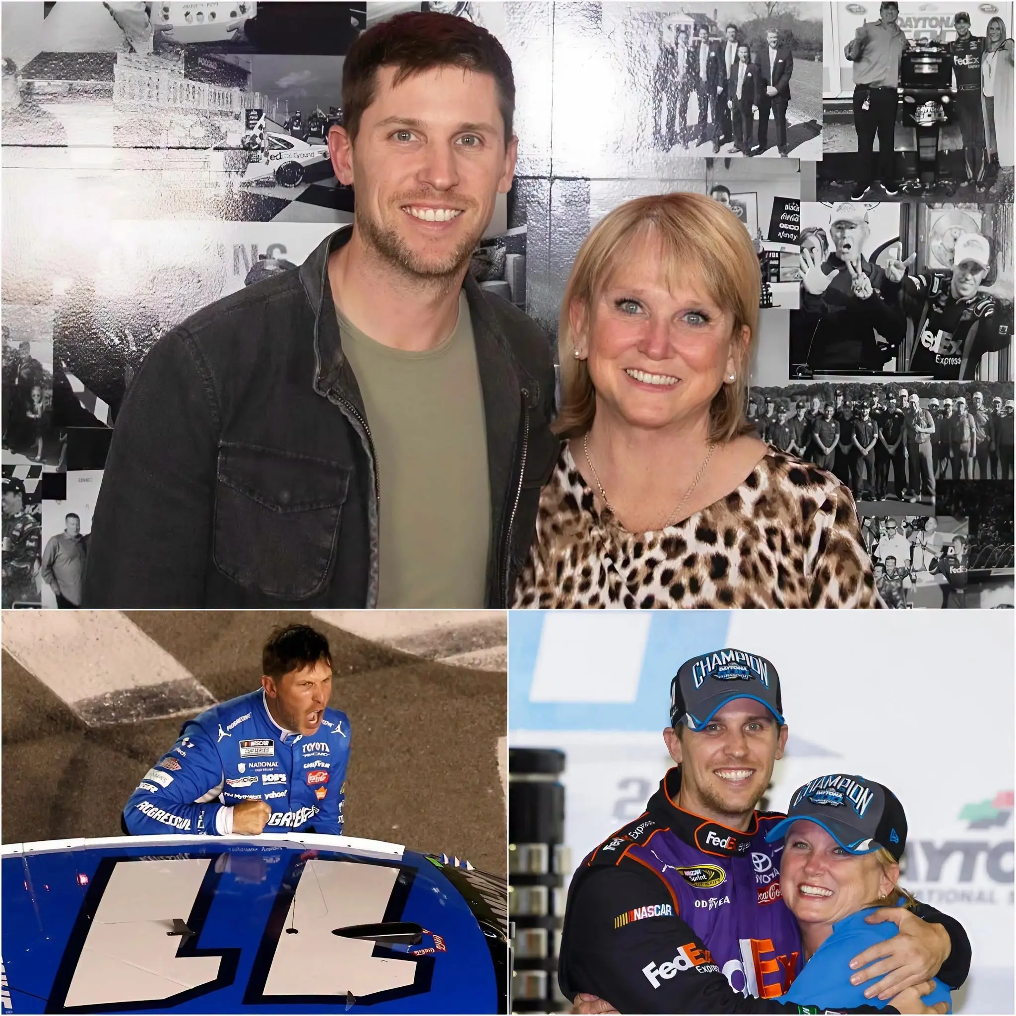 Cover Image for 💔“OUR HEARTS ARE BROKEN!” 30 minutes ago, the entire NASCAR community sent their deepest condolences to Denny Hamlin after he received devastating news about his mother. Denny Hamlin has also personally confirmed this information…👇